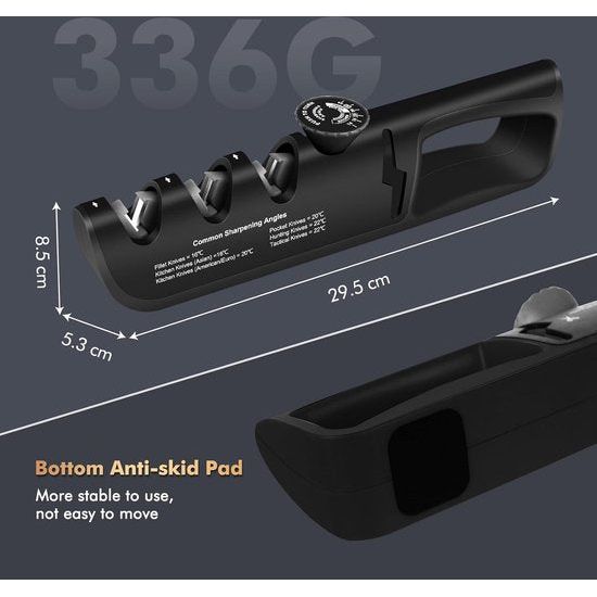 Messenslijper, 4-in-1 handmatige messenslijper met schaarslijper, 6 standen, verstelbare hoekknop, multifunctionele professionele messenslijper voor restauratie/polijsten/messen en scharen
