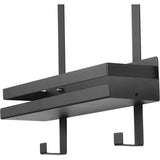 Doucheplank om op te hangen, dubbel doucherek van roestvrij staal, douchemand met eendelige haak en zuignap, badkamerrek om op te hangen boven de glazen douchewand (zwart)