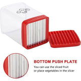 Fruitsnijder, mokkensnijder, fruitsnijder, fruitsnijder, aardbeiensnijder, beker, snijvanger, fruitsnijder, keukengadgets, must, have, groentesnijder, snelsnijder, met duwplaat