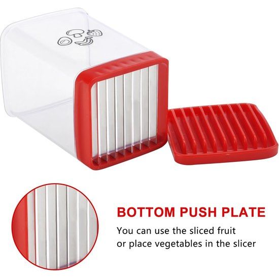 Fruitsnijder, mokkensnijder, fruitsnijder, fruitsnijder, aardbeiensnijder, beker, snijvanger, fruitsnijder, keukengadgets, must, have, groentesnijder, snelsnijder, met duwplaat