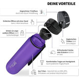 SoftTouch-drinkfles "uberBottle" + zeef - 650 ml - BPA-vrij - lekvrije waterfles voor kinderen, school, universiteit, sport, fitness - Tritan bidon - licht en onbreekbaar