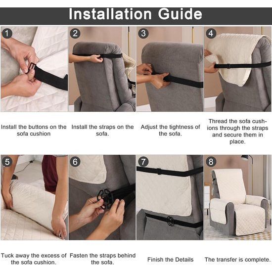 Waterproof Armchair Protector, Double-Sided Use Chair Cover, Relaxing Chair Protector, Pet-Friendly, Non-Slip, Removable and Washable Armchair Protector for TV Chair (Light Green)