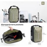 Fietstas, bagagedragertas, waterdicht, fietstas voor bagagedrager, zadeltas 6 l, schoudertas, laptopbagagedrager, professionele fietsaccessoires, groen