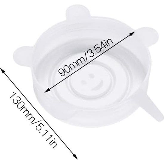 6 stuks rekbare siliconen deksels, 9 cm, herbruikbaar, BPA-vrij, siliconen deksel, universeel, rekbaar voor schalen, blikjes, honingglazen, fijnkostglazen