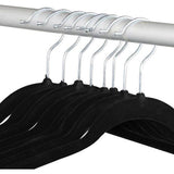 Kleerhangers fluweel kleerhangers 50 stuks jassenhangers met antislip oppervlak beugel 360° draaibare haak zwart