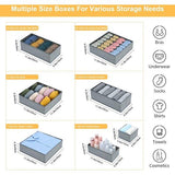 10 stuks stoffen opbergdozen, lade-organizer, opvouwbare kledingkast-organizer, opbergsysteem voor ondergoed, beha's, sokken, kleding, grijs
