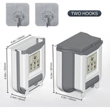 Opvouwbare hangende afvalemmer met deksel, keuken, camping, opvouwbare afvalemmer, keuken, afvalemmer, ophangbaar voor keuken/camping/auto/badkamer/kantoor/slaapkamer (grijs)