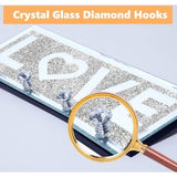 Home Sleutelhouder Zilver met 4 Kristallen Haken, Gespiegelde Sleutelopslag, Sleutelhaak Modern, Sleutelhouder Muur, Wanddecoratie, Hal