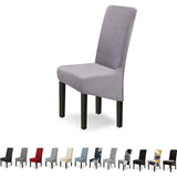 Grigio Argento Stoelhoezen, XL, set van 4 stuks, stretch stoelhoezen, schommelstoelen, XL, voor eetkamerstoelen, spandex, universele stoelbekleding, grote eetkamerstoelen, hotelbanket, maat XL