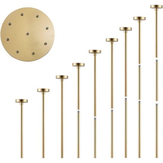 Golden Candle Holder, Pillar Candle, Gold Metal, 9 Arming, Candle Holder Pillar Candle Holder for Wedding, Dining Table, Centrepiece, Decoration, Living Room, Christmas Decoration, 117.5 cm