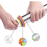 Deegroller, deegroller, roestvrij staal, deegroller met siliconenmat, crèmespatel, borstel (type 1)