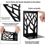 Set of 6 Metal Bookends, Heavy Bookends, Scratch-Resistant and Non-Slip Bookends, Black for Children, Office, Living Room and Study Room, School, Bookstore and Library (17 x 12 cm)