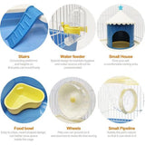 Hamsterkooi Minihuis Hamsterchalet met voerbak Drinkwieltunnel, willekeurige kleur