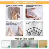 Shower Shelf, No Drilling Corner, Pack of 3 Shower Shelves, Black Shower Basket, Rustproof Stainless Steel Corner Shelf, Shower, Bathroom Shelf, No Drilling, for Bathroom Storage with Soap Dish