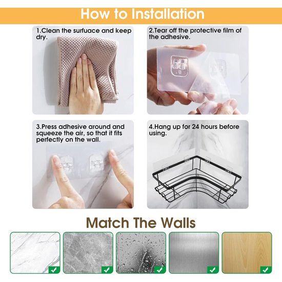 Shower Shelf, No Drilling Corner, Pack of 3 Shower Shelves, Black Shower Basket, Rustproof Stainless Steel Corner Shelf, Shower, Bathroom Shelf, No Drilling, for Bathroom Storage with Soap Dish