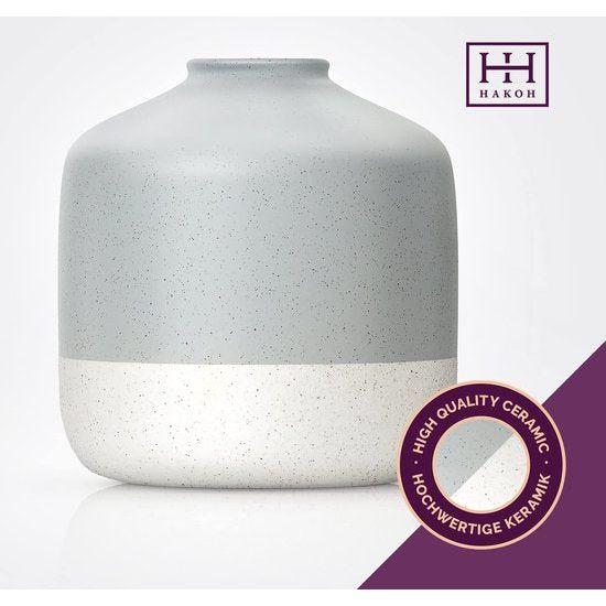 Vaas van zware keramiek in antieke stijl hoogte 14,5 cm - handbeschilderd in matte kleur