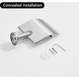 Toiletpapierhouder met deksel, geborsteld wc-papierhouder, draadtrekken roestvrij staal, badkamer toiletrolhouder wandmontage