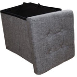 Zitbank met opbergruimte, opvouwbaar, belastbaar tot 300 kg, linnen, 38 x 38 x 38 cm