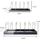 Dekselhouder, roestvrije pannenhouder, pannenorganizer, multifunctioneel telescopisch opbergrek, verstelbaar potdeksel, opslag, voor keukengerei, deksel, pannenorganizer