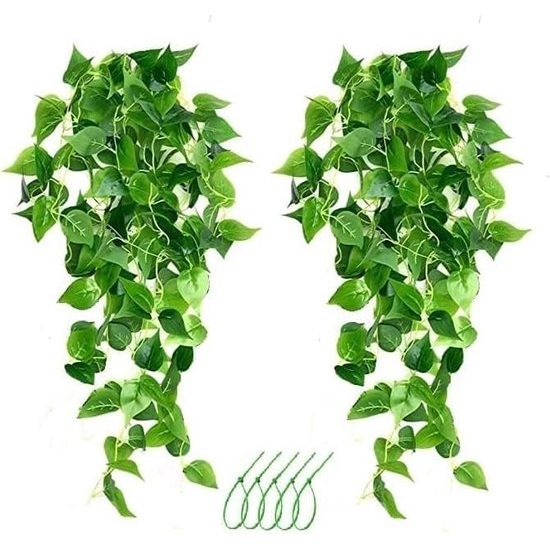 2 Pieces Artificial Hanging Plants, Artificial Flowers Like Real Ivy Plants Green Decoration for Garden, Wedding, Balcony, Hanging Baskets, Artificial Plants, YT-66