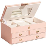 Sieradenkistje met opbergvak, afsluitbare ordners voor ringen, armbanden, oorbellen,