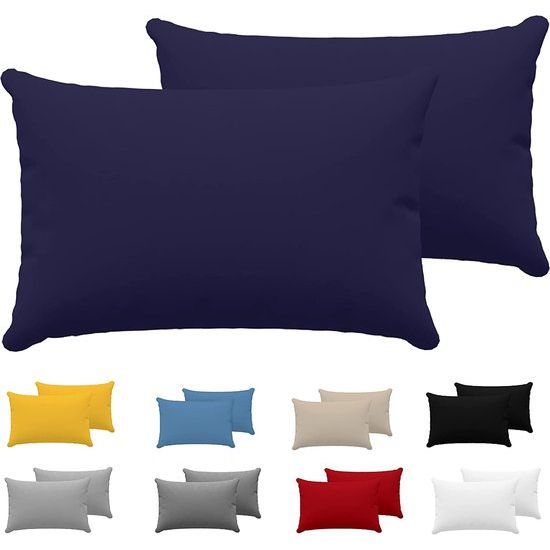 Kussensloop 40 x 60 cm (set van 2) - 100% jersey katoen 150 g/m² kussenslopen - donkerblauw - voor kussens 40 x 60 cm - kussensloop - resistent en hypoallergeen