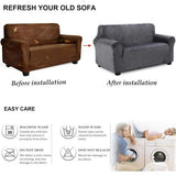 Fluwelen fauteuilhoes, zachte fluwelen pluche bankovertrek, stijlvolle luxe meubelhoezen, antislip, high stretch stoelbekleding (1-zits, grijs)