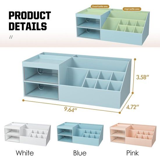 Make-up Organiser met Lades, Make-up Opberg Cosmetische Aankleedtafel Organiser Make-up Box met Lades voor Commode, Slaapkamer, Badkamer A