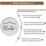 Rond Dienblad Houten Dienblad: Thuis Klein Houten Dienblad Decoratieve Rustieke Witte Dienbladen Decoratie voor Koffie Aanrecht, 30 cm