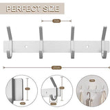 Garderobe haken, 4 haken, garderobe frame, geborsteld roestvrij staal, voor jassen, Jurken, draagvermogen tot 20 kg, haak frame voor hal en vestibule, 27 cm (Zilver, 2 stuks)