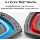 Zeef inklapbaar, inhoud 3,8 l, siliconen mand, 265 mm, zeef, inklapbaar met uittrekbare handgrepen, geschikt voor de meeste maten, ruimtebesparend, snel legen voor keukenwerkzaamheden, rood