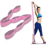 Yogaset, yogaset, stretch riem met 8 lussen, wasbaar, gemakkelijk te dragen en zeer elastische gymnastiekband, ideale stretchband voor warme yoga
