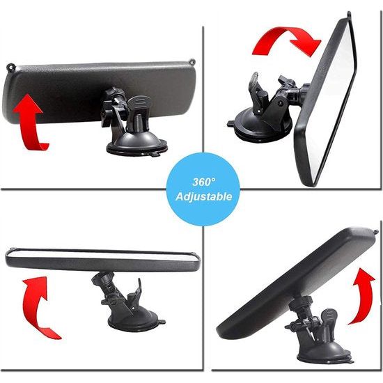 Achteruitkijkspiegel, rij-instructeur spiegel, auto-binnenspiegel met zuignap, universele auto-binnenspiegel voor auto, SUV, CRV, bestelwagen, vrachtwagen, 250x71mm