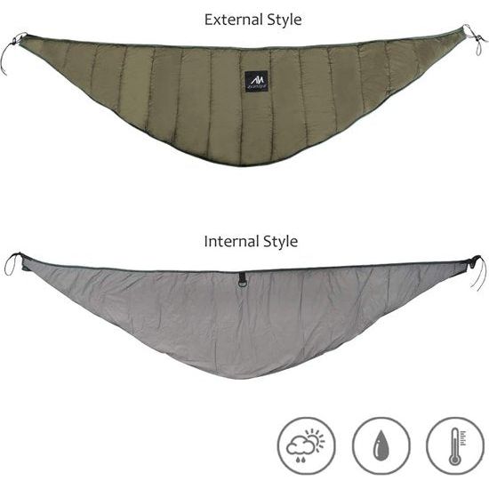 Hangmat, Underquilt, Isomatten, Underkilt, Outdoor, Ultralight, Katoenen Onderdeken, Winterslaapzak, Winter -10-0 graden voor hangmatten, Isolatie, Lichtgewicht, Wandelen, Camping.