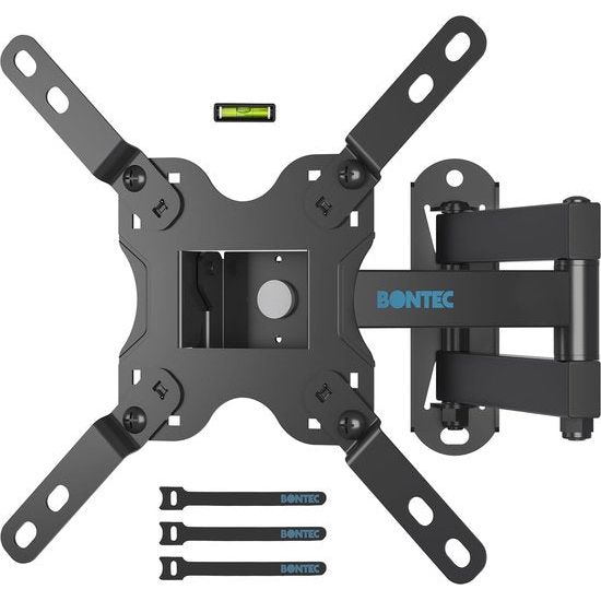 TV muurbeugel voor 13-42 inch LED LCD OLED televisies, kantelbaar, draaibaar en 360° draaibaar, muurbeugel TV tot 20 kg, met veiligheidsschroeven, max. VESA 200 x 200 mm