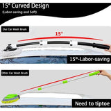 15° boog autowasborstel met lange handgreep, telescoop staal, 109 cm, aluminium autoborstels, zachte autowasmop, flagrant, reinigingsborstels voor vrachtwagens, suv, caravans, wasborstel, camper, microvezelmop