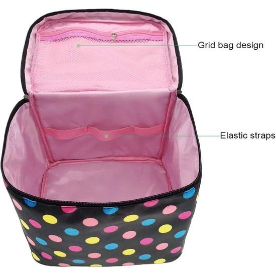 Make-uptas, make-uptas, make-uptas met borstelhouder, multifunctionele tas met handvat, make-up-cosmetica-organizer voor dames