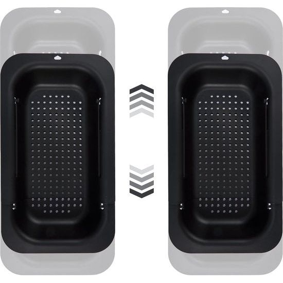 Zeefmand boven de gootsteen (zwart 2 stuks)