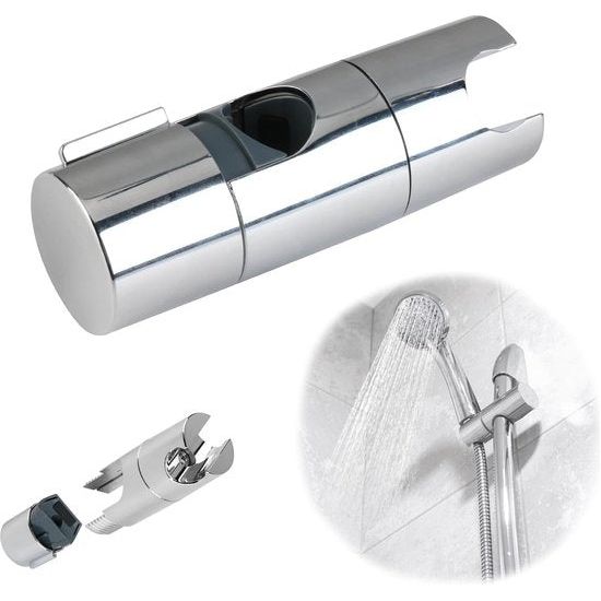 Douchedouchehouder, verstelbare douchekophouder voor glijstang 19-25 mm, 360° draaibaar, douchedouchehouder zonder boren, klikbare douchekophouder, handdouchehouder