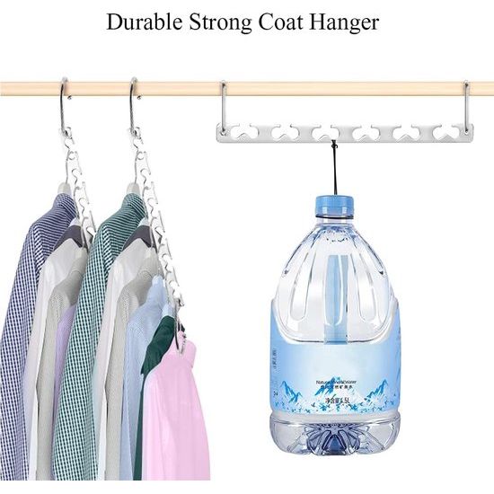 Kleerhanger Ruimtebesparend Metaal Magic Magic Hangers Antislip Closet Organizer Garderobe voor broeken, jeans, pakken en jurken (set van 6)