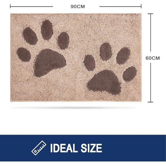 Schoonloopmat, wasbaar, 60 x 90 cm, deurmat voor binnen, absorberende vloermat, antislip schoonloopmat, waterdicht tapijt voor hond, ingang, natte poten