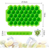 IJsblokjesvorm, set van 3 stuks, silicone, met deksel, eenvoudige ijsvrijgave, ijsblokjesvorm, BPA-vrije ijsblokjeshouder voor cocktails, whisky, sap, water en andere dranken