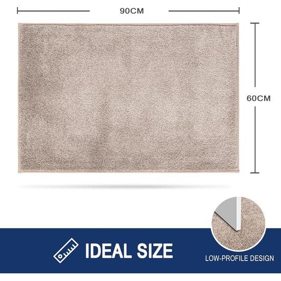 Schoonloopmat voor binnen, 60 x 90 cm, antislip, machinewasbaar, vuilvangmat, ingangsdeurmat met waterabsorberend, deurmat voor hond, ingang, huisdeur en hal