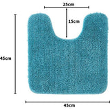 Badmat, wc-mat, voetmat, hal, 1 stuk, U-vormig, decoratiemat, antislip, absorberend, voor woonkamer, badkamer, toilet, 45 x 45 cm, blauw-groen