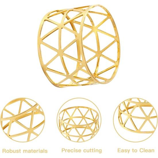 Pak van 12 servetringen, gouden universele servetringen set, servethouder, uitgehold voor bruiloftsfeest, verjaardag, jubileum tafeldecoratie