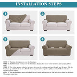 Bankovertrek, stretch, elastische bankovertrek met armleuning, 1-zits, kaki, spandex, antislip, bankovertrek met anti-slip schuimstof en 1 kussensloop, wasbare bankovertrek voor huisdieren