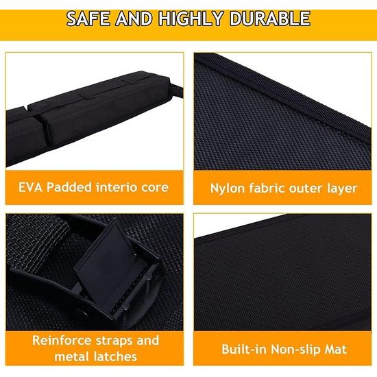 Universal Car Roof Rack for Kayak/Surfboard/Canoe/Skiing with 15ft Lying Straps and Storage Bag