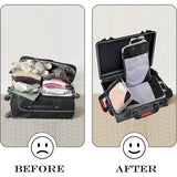 Kofferorganizer Packing Cubes Compressie Kofferorganizer Set Waterdichte kofferorganizer Verpakkingstassen voor koffers Reisbenodigdheden Uitbreidbare reispakketorganizer voor handbagage, Zwart,