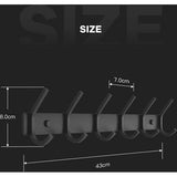 Kapstok, 2 stuks, roestvrij staal, kapstokken, kapstokken, dubbele haken, draaglast tot 30 kg, zwart, 6 haken