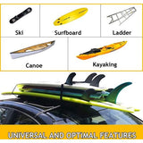 Universal Car Roof Rack for Kayak/Surfboard/Canoe/Skiing with 15ft Lying Straps and Storage Bag